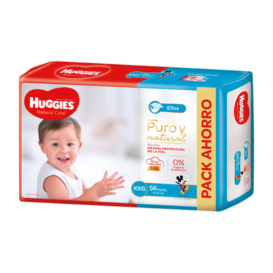 PAÑAL HUGGIES NATURAL CARE ELLOS XXGx56
